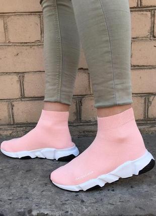 Balenciaga speed trainer pink white6 фото