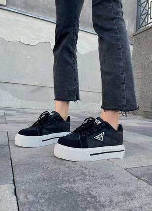 Prada re-nylon low black white7 фото