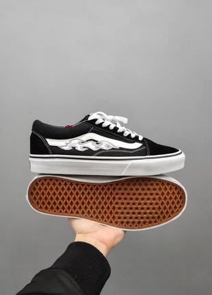 Vans old skool flame black white