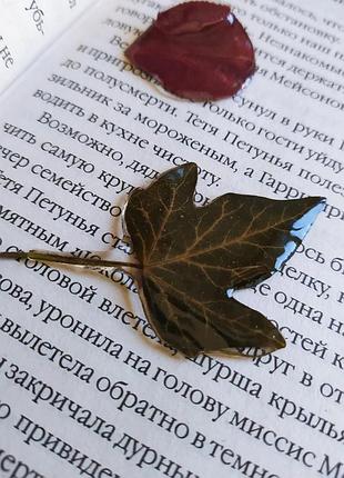 Брошка плющ з епоксидної смоли