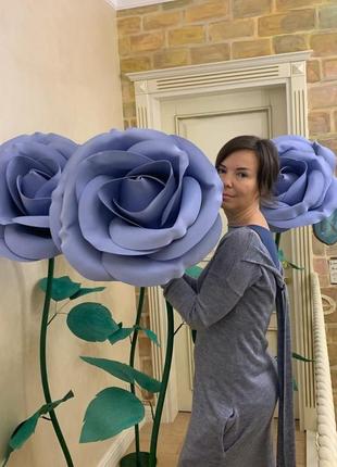 Бузкова гігантська троянда із фоамірану4 фото