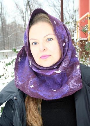 Валяный снуд из шерсти