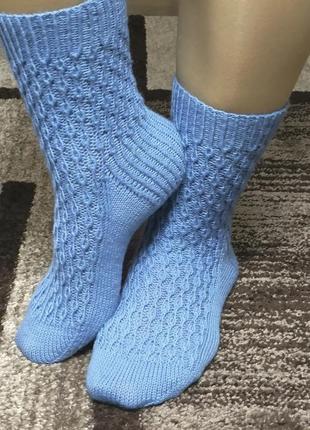 В'язані жіночі шкарпетки ручної роботи 38 розміру