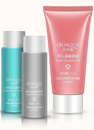 Набір для видалення чорних крапок у три етапи bioaqua remove black heads 3-step kit2 фото