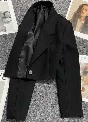 Піджак жіночий укорочений з підкладкою3 фото