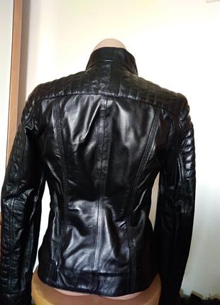 Куртка женская косуха кожа натуральная черная4 фото