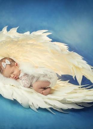 Крила ангела шикарні великі білі для фотосесій4 фото