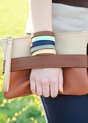 Коричневый клатч, сумочка через плечо "carryme"2 фото