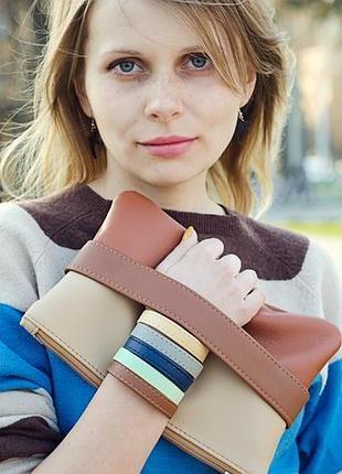 Коричневый клатч, сумочка через плечо "carryme"1 фото