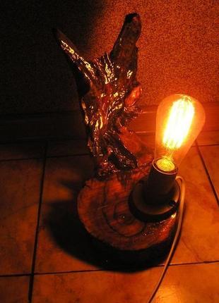 Декоративный деревянный светильник "орел"3 фото