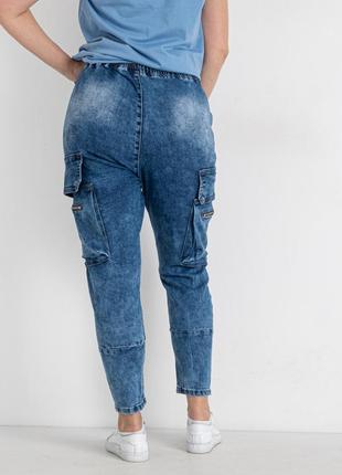 Джоггеры, джинсы с поясом  на резинке, с накладными карманами карго демисезонные, стрейчевые женские fangsida9 фото