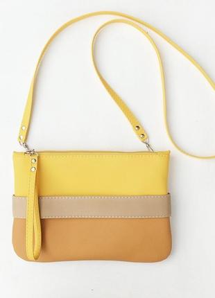Желтый клатч - сумочка через плечо "carryme" клатч из экокожи. оранжевый клатч.4 фото