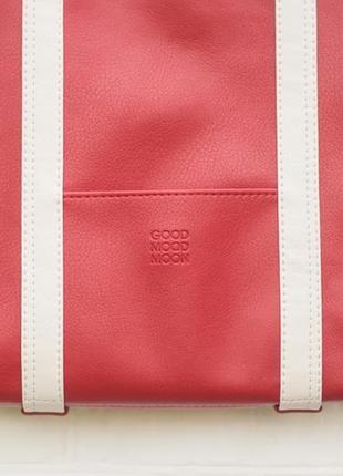 Большая сумка на плечо "oceana". красная сумка шоппер. эко кожа6 фото