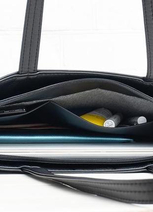 Чорна сумка для ноутбука. велика сумка на плече. сумка для документів. офісна сумка з екошкіри.5 фото