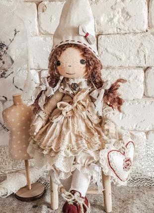 Текстильная коллекционная кукла4 фото