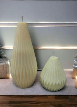 Соєві свічки ручної роботи "святкові" -велика і маленька2 фото