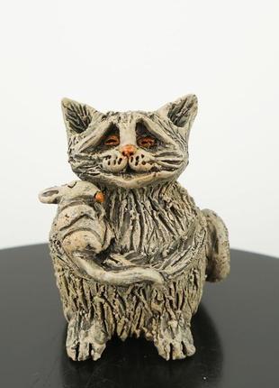 Кіт з мишкою  фігурка сувенір cat with mouse figurine2 фото