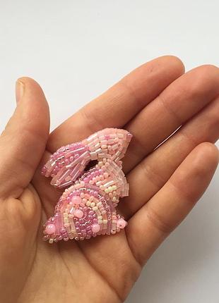 Брошка «рожевий зайчик»
