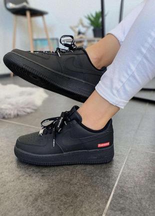 Nike air force 1 low black supreme4 фото