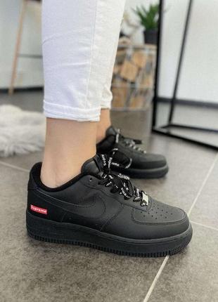 Nike air force 1 low black supreme3 фото