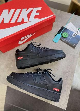 Nike air force 1 low black supreme6 фото