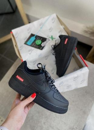 Nike air force 1 low black supreme9 фото