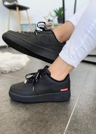 Nike air force 1 low black supreme10 фото