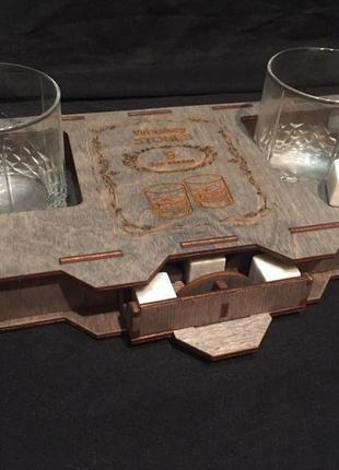 Подарочный набор камни для виски в деревянной стильной коробочке2 фото