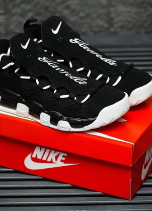 Nike air more uptempo black white