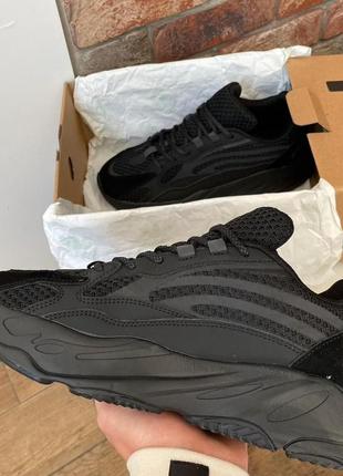 Adidas yeezy boost 700 v2 no logo black4 фото