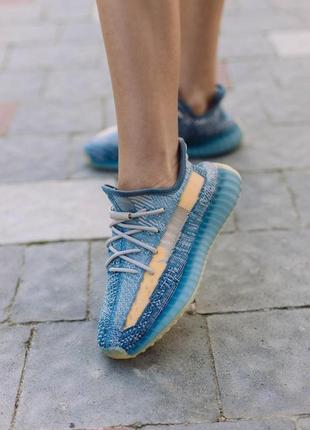 Adidas yeezy boost 350 v2 israfil blue9 фото