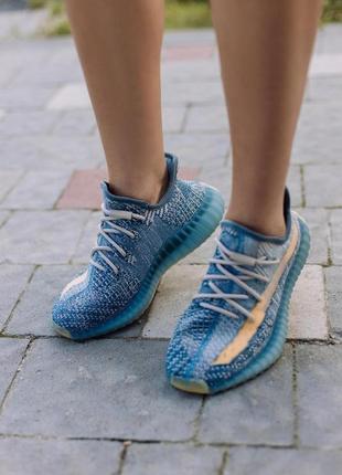 Adidas yeezy boost 350 v2 israfil blue3 фото