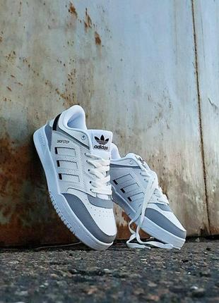 Adidas drop step white gray black