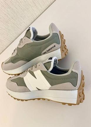 New balance 327 beige green1 фото