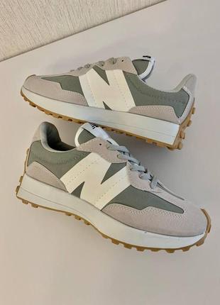 New balance 327 beige green4 фото