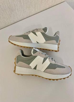 New balance 327 beige green6 фото