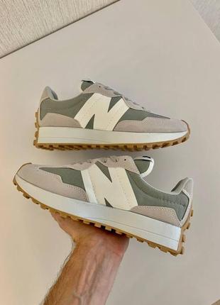 New balance 327 beige green3 фото