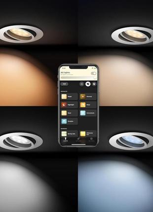 Philips hue white ambiance milliskin круглый встроенный прожектор 1x5,5 вт, удлинитель...