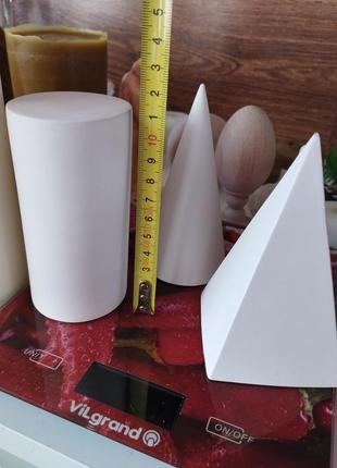 Силиконовые формы: конус, квадратный конус, цилиндр, шар.3 фото
