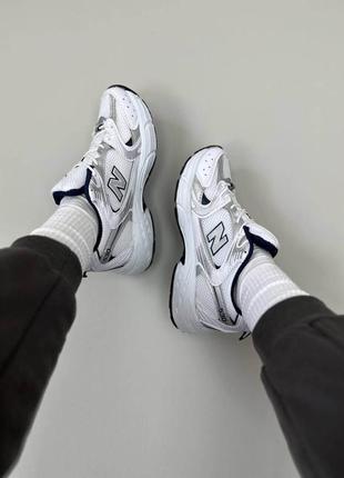 New balance 530 white silver navy a+3 фото