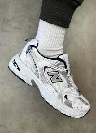 New balance 530 white silver navy a+4 фото