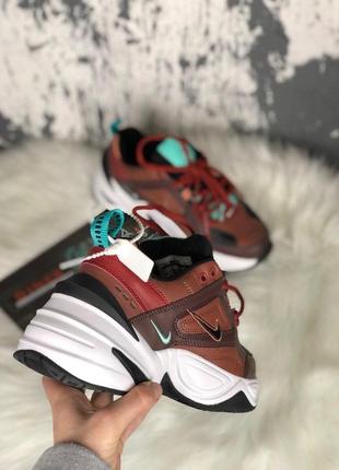 Nike m2k tekno dark brown turquoise10 фото