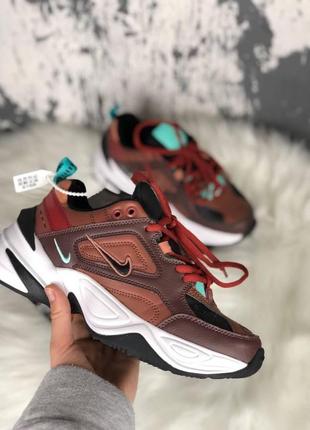 Nike m2k tekno dark brown turquoise8 фото