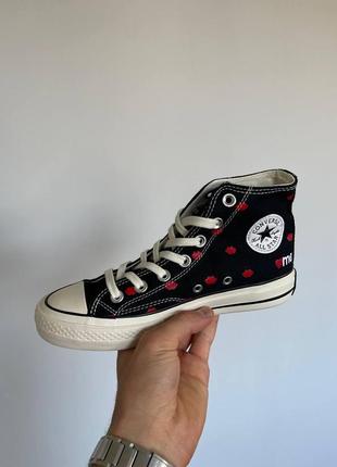 Converse chuck 70 embroidered lips black7 фото