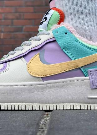 Nike air force 1 shadow pale ivory fur9 фото