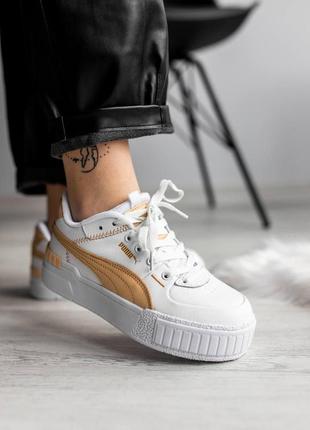 Puma cali sport mix white beige2 фото