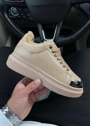 Alexander mcqueen beige fur v2