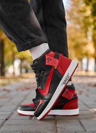 Nike air jordan 1 off-white bred3 фото