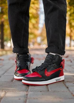 Nike air jordan 1 off-white bred8 фото