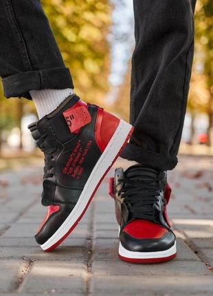 Nike air jordan 1 off-white bred2 фото